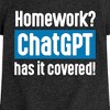 Girls' - Instant Message - Homework ChatGTP Has It Covered Fitted Short Sleeve Graphic T-Shirt - 2 of 4