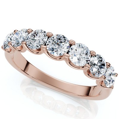 Pompeii3 1Ct TW Diamond U Prong 7-Stone Wedding Ring 14k Gold or Platinum Lab Created