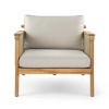 Rope-Woven Outdoor Club Chair with Beige Cushions,Acacia Wood Patio Armchairs for Porch or Backyard Lounge-Cuddlewood - 2 of 4