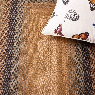 Handmade Braided Natural and Sage Reversible Runner Rug