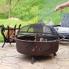 Sunnydaze Outdoor Camping or Backyard Steel Round Cosmic Fire Pit with Spark Screen and Log Poker - 41.5" - Black - 3 of 4