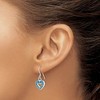 Black Bow Jewelry 10mm Blue Inlay Created Opal Heart Dangle Earrings in Sterling Silver - 3 of 4