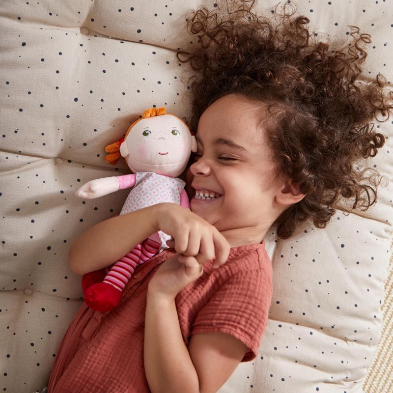 HABA Snug Up Roya - 10" Soft Doll with Fuzzy Red Pigtails and Embroidered Face, 3 of 17