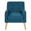 Mid-Century Modern Accent Chair,Tufted Fabric Armchair with Solid Wood Legs for Living Room,Bedroom or Office-Baofuwish - 3 of 4