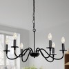 DORESshop 6-Light Black Candle Rustic Industrial Iron Chandeliers for Dining Room Living Room - 2 of 4