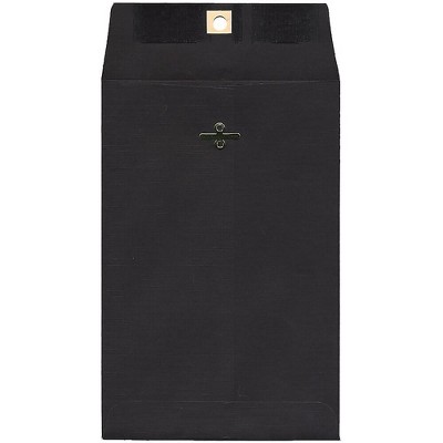 JAM Paper 6 x 9 Open End Catalog Envelopes with Clasp Closure Black 87915F