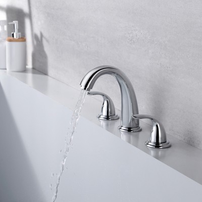 Chrome-Plated Double Handle Widespread Roman Tub Faucet