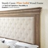 AMERLIFE 68.1" H Bed Frame with Upholstered Headboard, Farmhouse Platform Bed, Light Oak - 3 of 4