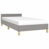 vidaXL Bed Frame with Headboard Light Gray 39.4 in.x74.8 in. Twin Fabric - 3 of 4