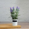 Northlight 11" Artificial Lavender Arrangement in White Tin Can - 2 of 4
