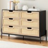 Rattan 6 Drawers Dresser, 47.2''Wx15.7''Dx32.3''H Boho Dresser with Metal Handles - 4 of 4