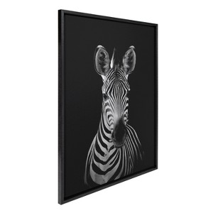 Kate & Laurel All Things Decor 23"x33" Sylvie Zebra Portrait Art: Floating Frame, Modern Decor - 1 of 3