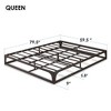 Queen Ace of Base Metal Platform Low Profile Bed Frame, Hinged 12", Mellow - 2 of 4
