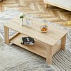 CENGHU Modern Practical Walnut Textured Coffee Table, Double Layered Tea Table with MDF, End Table, Side Table for Living Room, Dining Room, Bedroom - 3 of 4