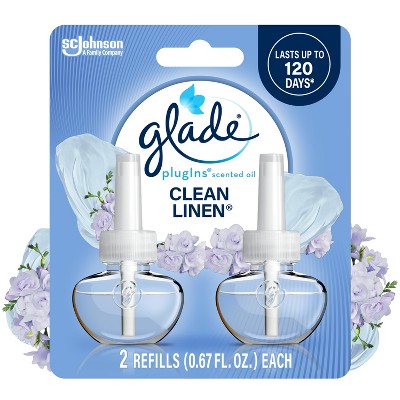Glade PlugIns Scented Oil Air Freshener Refills - Clean Linen - 1.34oz/2pk