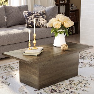 Modern Engineered Wood Center Coffee Tables for Living Room, Home Office Wooden Farmhouse Rustic Cocktail Tea Accent Table - 1 of 4