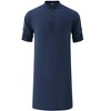 Men's Long - Sleeve Henley Shirt, Basic Solid - Color Mid - Length Tunic Top with Button Placket & Chest Pocket - 3 of 4