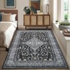 Washable Vintage Rug Non Slip Low Pile Rug Soft Floral Distressed Throw Floor Cover Foldable Indoor Carpet for Living Room Bedroom Playroom Nursery - 4 of 4
