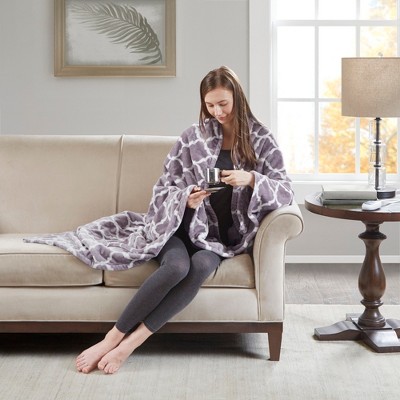Lavender Electric Heated Ogee Oversized Throw Blanket