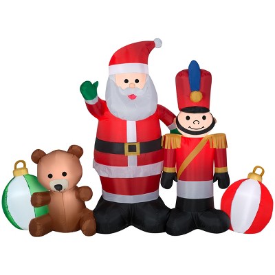 Gemmy Christmas Airblown Inflatable Santa and Toys Collection Scene , 5 ft Tall, Multicolored