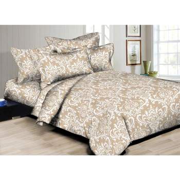 Circles Home 300TC Deluxe Damask Taupe Duvet Set