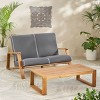 NicBex Outdoor Dining Table Set Wooden Coffee Table & Loveseat with Cushion,Patio Furniture Set for Garden, Backyard, Porch - 3 of 4