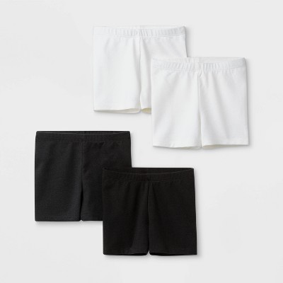 Toddler Girls' 4pk Tumble Shorts - Cat & Jack™ Black/White