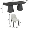 86 inch Double-base Oval Black Dining Table with 8 Dining chairs Suitable for Dining Room / Living Room - 4 of 4