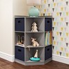 RiverRidge Kids' Corner Playroom Cabinet with 6 Toy Storage Cubbies and 3 Angled Shelves with 4 Fabric Bins - 2 of 4