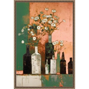 Amanti Art Bottles And Flowers by Treechild Canvas Wall Art Print Framed 16 x 23-in. - 1 of 4