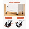 VEVOR Kitchen Island Cart with Single Door Cabinet, Mobile Carts with Drawer, Towel Rack, Hooks, Portable Table on Swivel Wheels, 18x23 in, White - 3 of 4