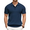 COOFANDY Men's Knit Polo Shirts Short Sleeve Ribbed Knitted Shirt Summer Lightweight Casual Golf Shirts - 2 of 4