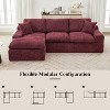SKRAN 3-seat Sectionals with 5-Position Adjustable Backrest & Pillow, 107.9" Chenille Modular Sleeper Sofa, for Home Office Living Room,Apartment - 2 of 4