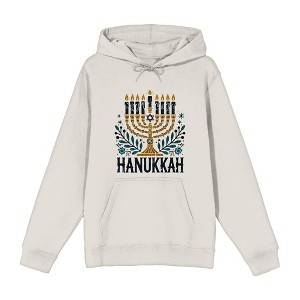 Hanukkah Menorah Adult Long Sleeve Hoodie - 1 of 2