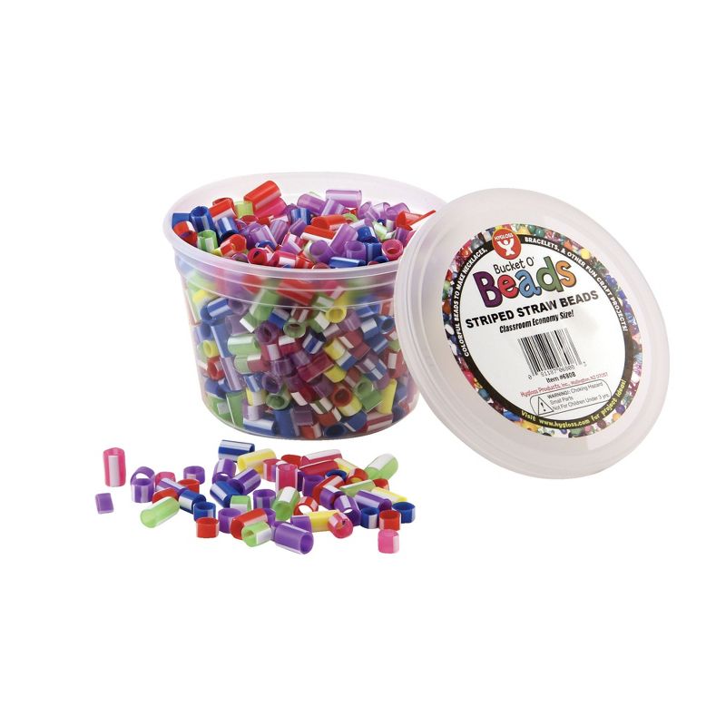 Hygloss Striped Straw Bead, Assorted Colors, Pack of 1000, 1 of 2