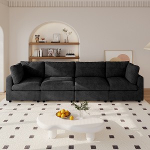 Modern Sectional Sofa 134 Inch 4-Seater Cloud Couch with Chenille Deep Seat Couches for Living Room, Bedroom and Apartment - 1 of 4