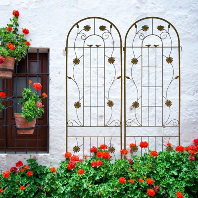 NicBex Raised Garden Bed with Trellis 86.7"x19.7"Garden Trellis Rustproof Lattice Panels, Flower Support for Outside