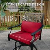 2Pieces Patio Bar Stools With Armrest & Back, Outdoor High Swivel Bar Stools With Cushion, Tall Outdoor Swivel BarStools for Backyard - 4 of 4