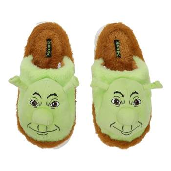 Shrek 3D Character Head Adult Brown & Green Slippers