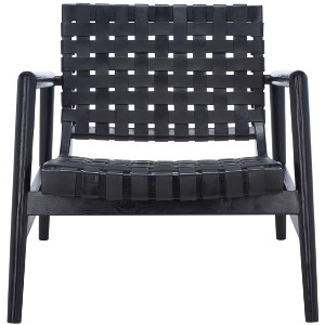 Bellona Leather Woven Accent Chair - ACH1004 - Safavieh - 1 of 4