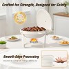 Warmounts 5QT White Maifanite-Coated Chafing Dish Buffet Set Food Warmer with Steel Lids & Holders - 3 of 4