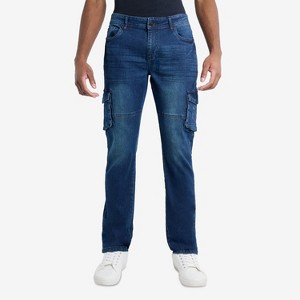 X RAY Men's Slim Fit Cargo Pocket Denim Jeans - 1 of 4