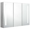 vidaXL LED Bathroom Vanity Mirror Cabinet in Concrete Gray - Wall-Mounted Storage Cabinet with Dual Energy Efficient Light Strips - 35"x5.5"x24.4" - 3 of 4