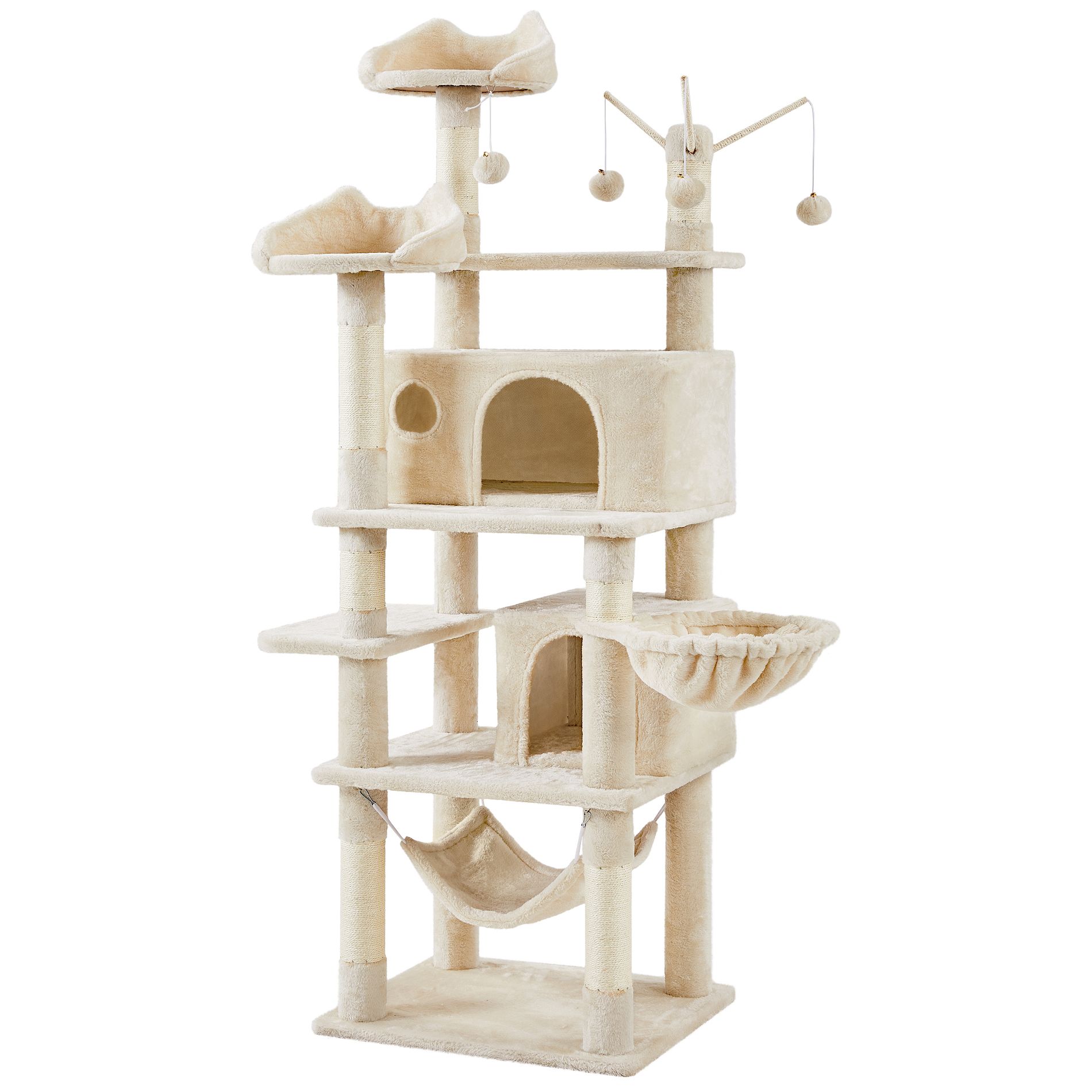 Yaheetech 67″ H Cat Tree Cat Tower, Multi-Level Cat Play House, Climbing Tree