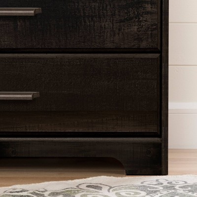 Versa Black Laminate 5-Drawer Chest with Metal Handles
