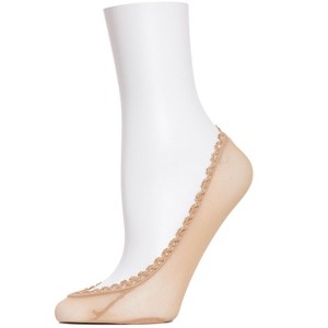 Memoi Women's Mesh and Lace No Show Liner Socks - 1 of 1