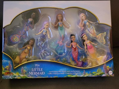 Disney The Little Mermaid Ariel And Sisters Small Doll Set With 7 ...