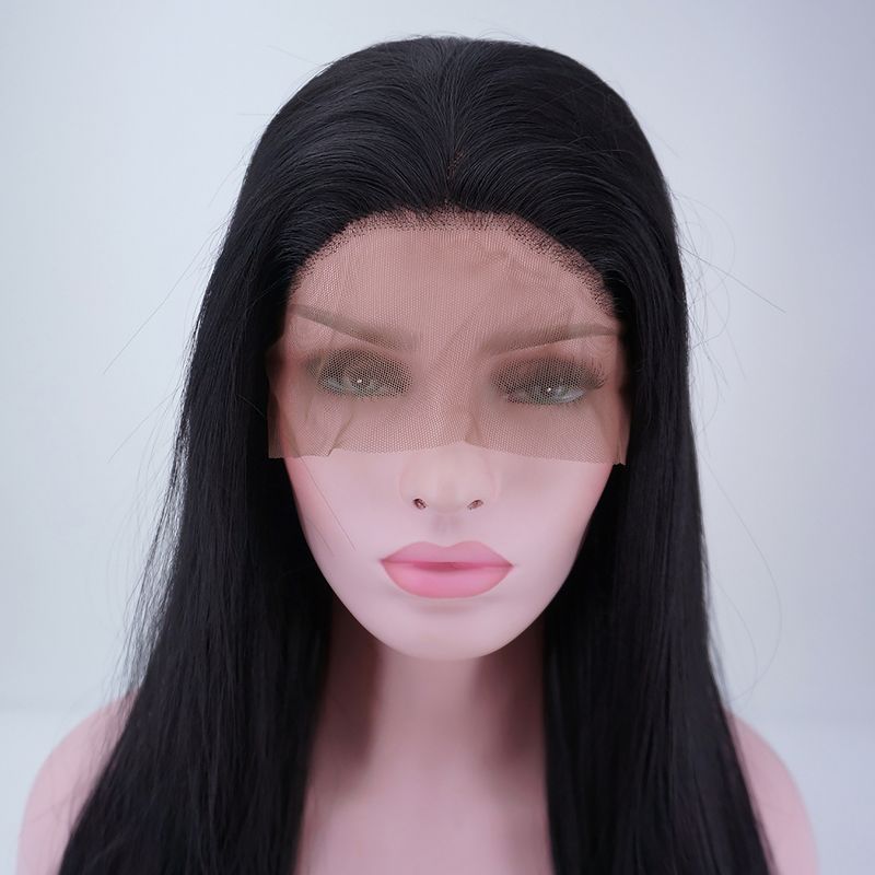 Unique Bargains Long Straight Hair Lace Front Wig for Women with Wig Cap 24" 1PC, 4 of 6