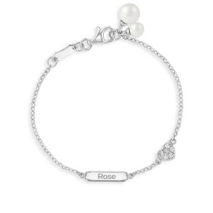 Girls' Heart & Pearl ID Bracelet Sterling Silver - In Season Jewelry - 1 of 3