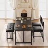 Dining Table Set for 4, Kitchen Table with 2 Upholstered Chairs and Bench, Wood Kitchen Dining Room Set, for Small Space, Apartment, Home - 2 of 4